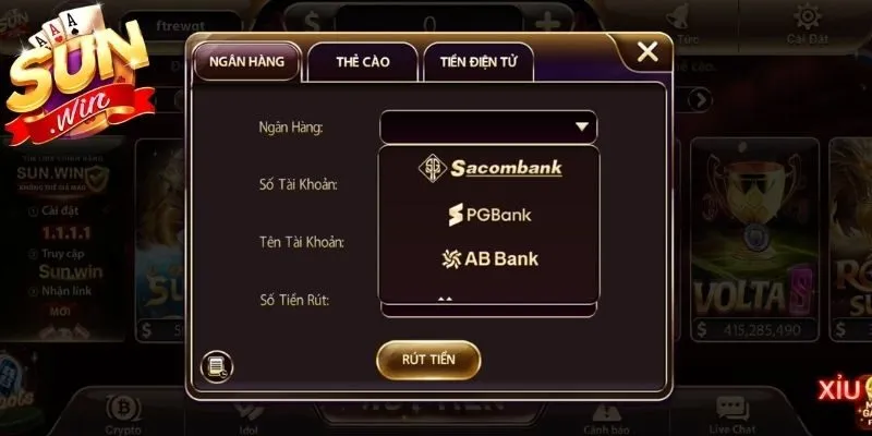 Giới thiệu kênh rút tiền Sunwin bằng ngân hàng an toàn