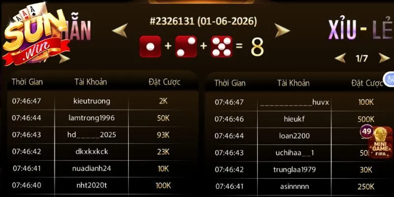 Tính năng thống kê kết quả chi tiết tại game